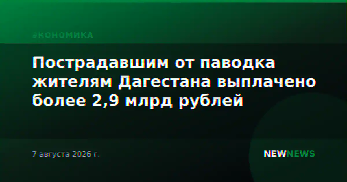 Пострадавшим от паводка жителям Дагестана выплачено более 2,9 млрд рублей