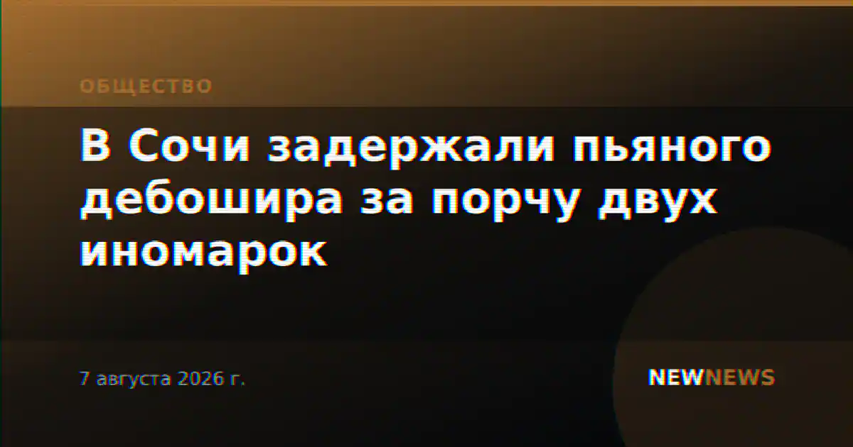 В Сочи задержали пьяного дебошира за порчу двух иномарок