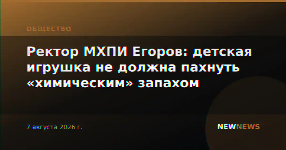Ректор МХПИ Егоров: детская игрушка не должна пахнуть «химическим» запахом
