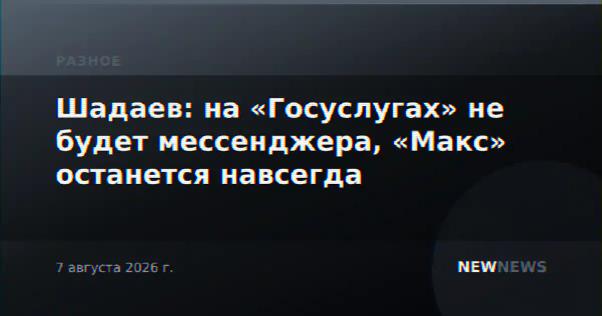 Шадаев: на «Госуслугах» не будет мессенджера, «Макс» останется навсегда