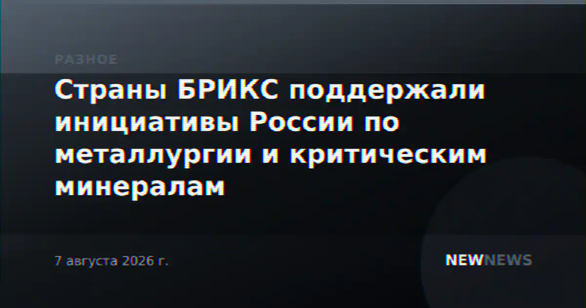 Страны БРИКС поддержали инициативы России по металлургии и критическим минералам