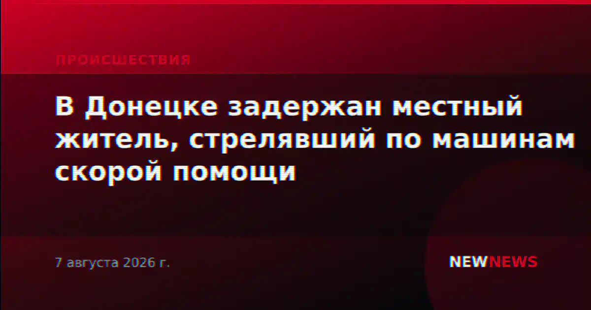 В Донецке задержан местный житель, стрелявший по машинам скорой помощи