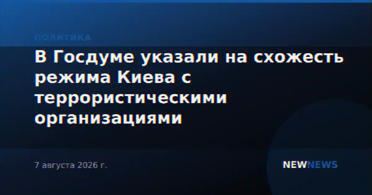 В Госдуме указали на схожесть режима Киева с террористическими организациями