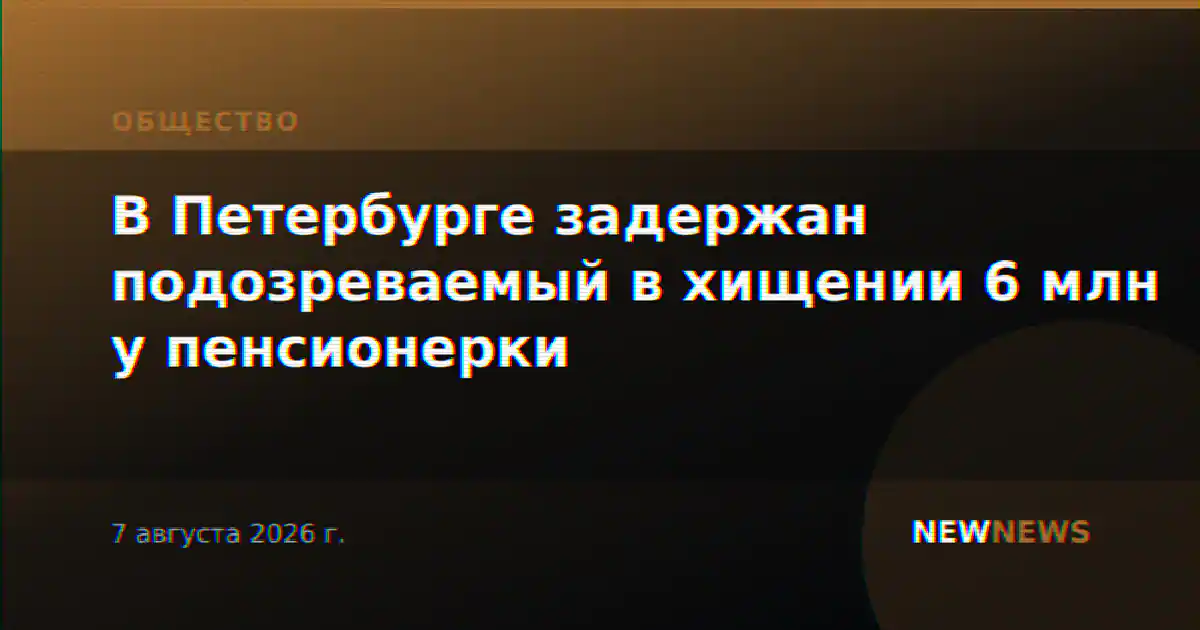 В Петербурге задержан подозреваемый в хищении 6 млн у пенсионерки