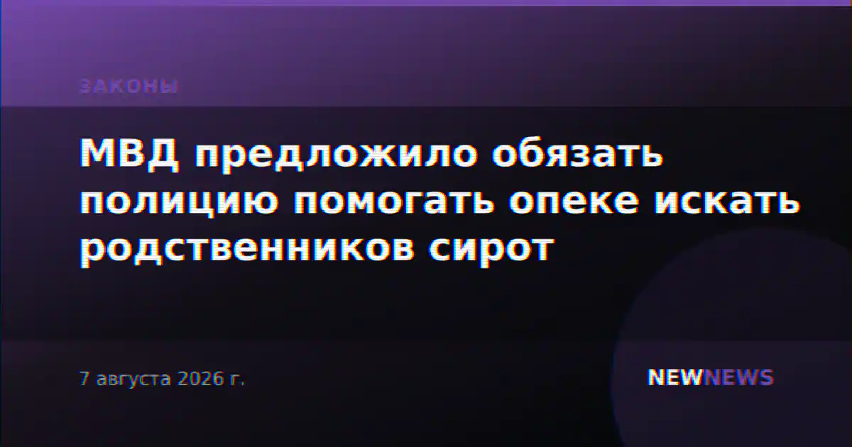 МВД предложило обязать полицию помогать опеке искать родственников сирот