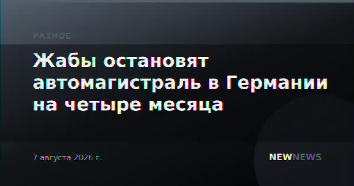 Жабы остановят автомагистраль в Германии на четыре месяца