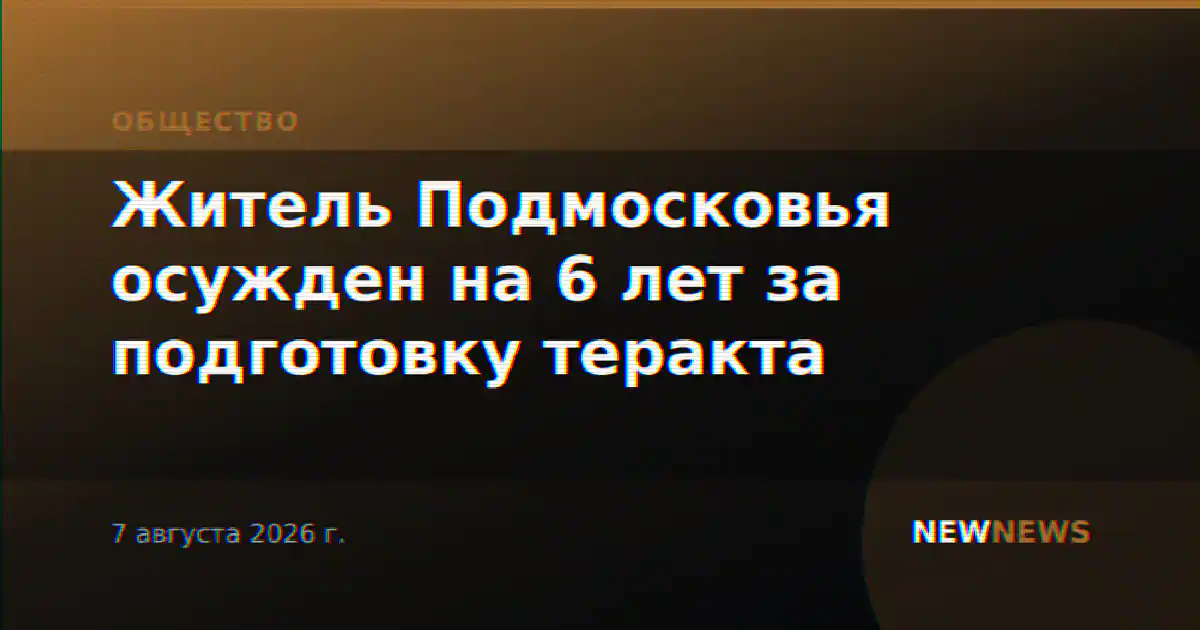 Житель Подмосковья осужден на 6 лет за подготовку теракта