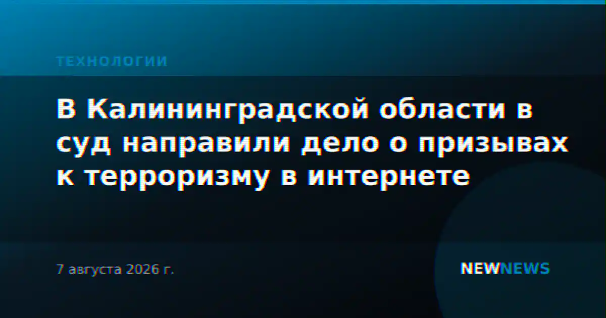 В Калининградской области в суд направили дело о призывах к терроризму в интернете