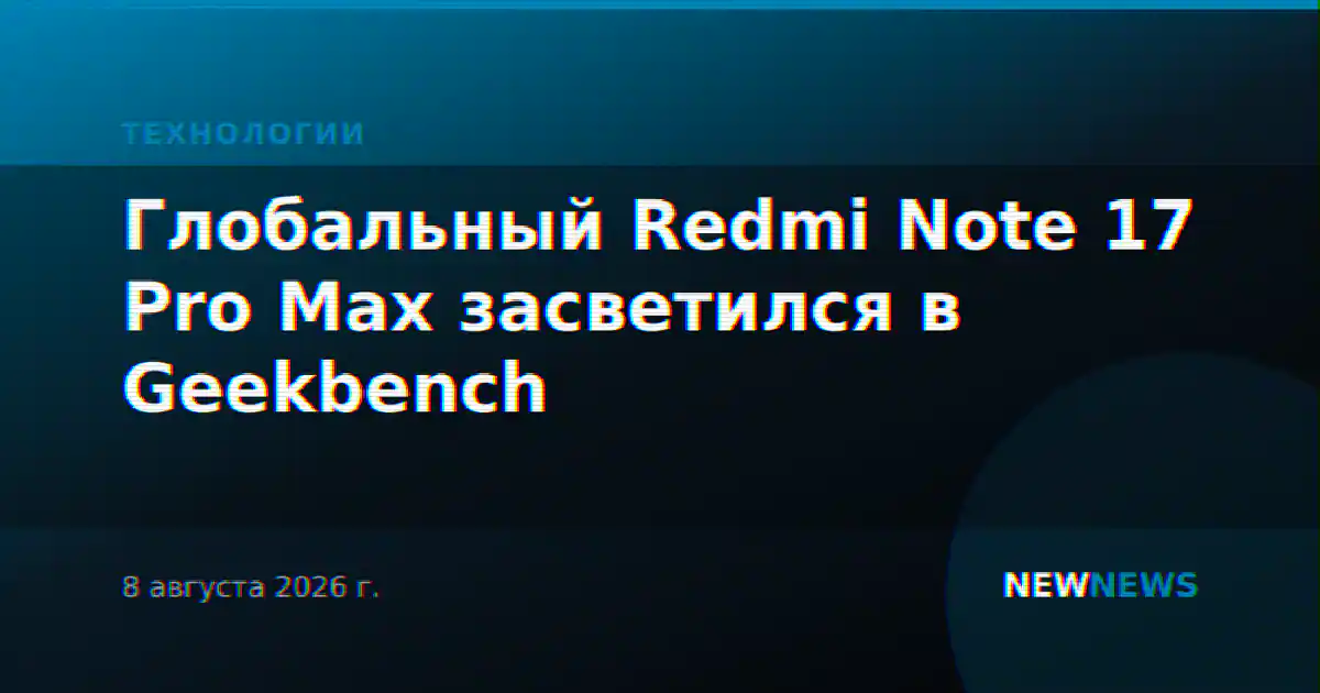 Глобальный Redmi Note 17 Pro Max засветился в Geekbench