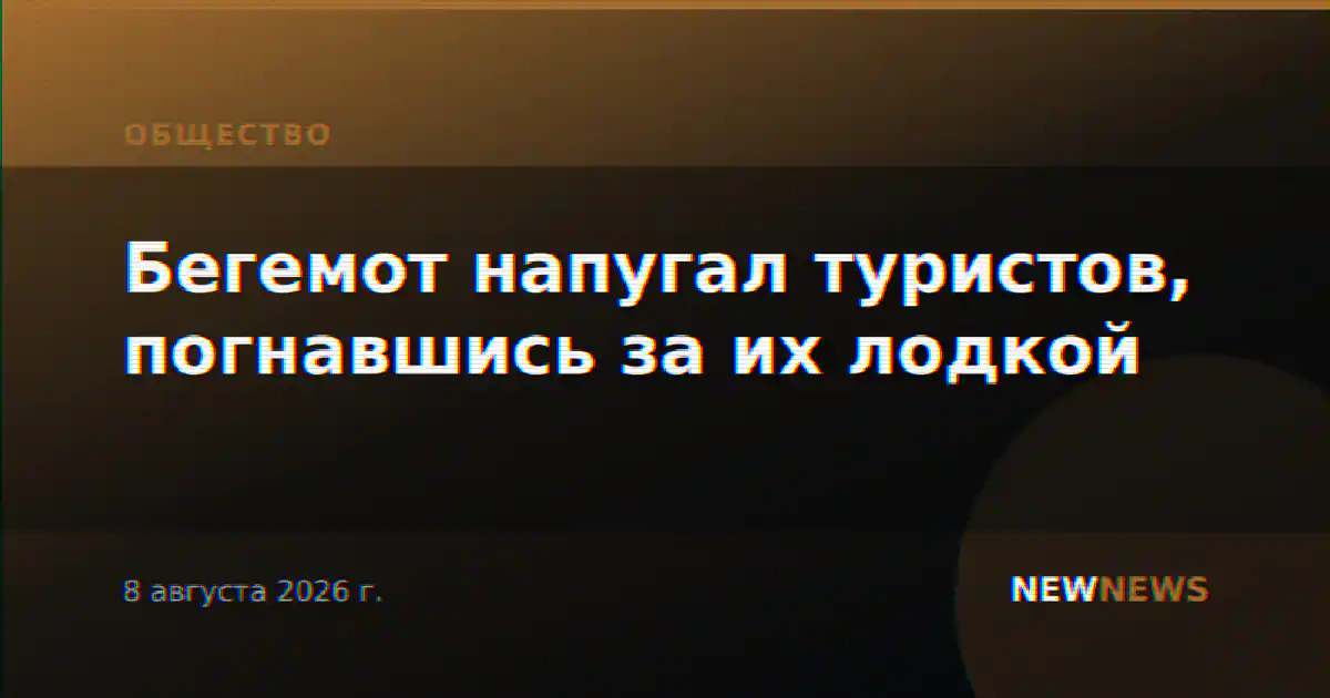 Бегемот напугал туристов, погнавшись за их лодкой