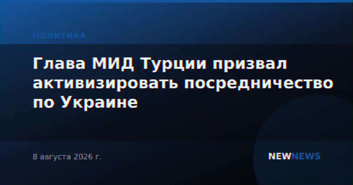 Глава МИД Турции призвал активизировать посредничество по Украине