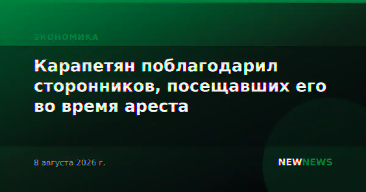 Карапетян поблагодарил сторонников, посещавших его во время ареста