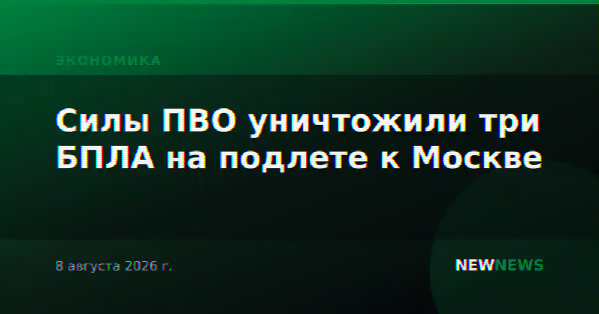 Силы ПВО уничтожили три БПЛА на подлете к Москве