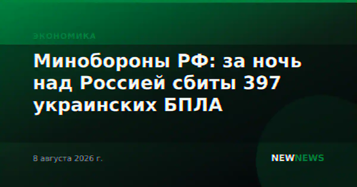 Минобороны РФ: за ночь над Россией сбиты 397 украинских БПЛА