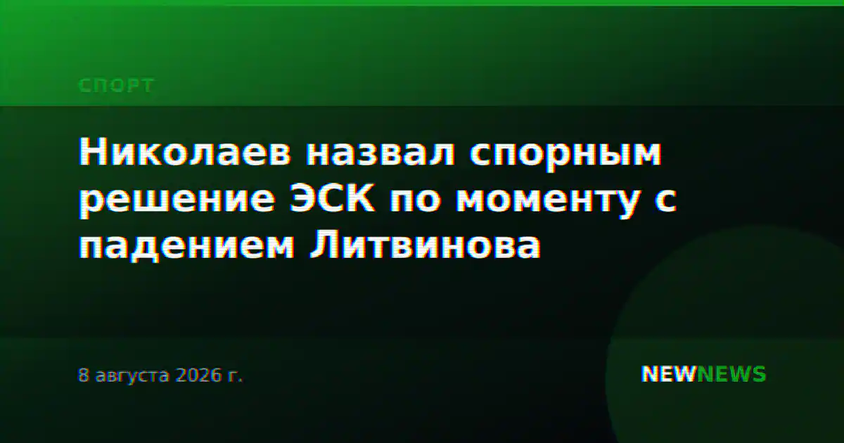 Николаев назвал спорным решение ЭСК по моменту с падением Литвинова