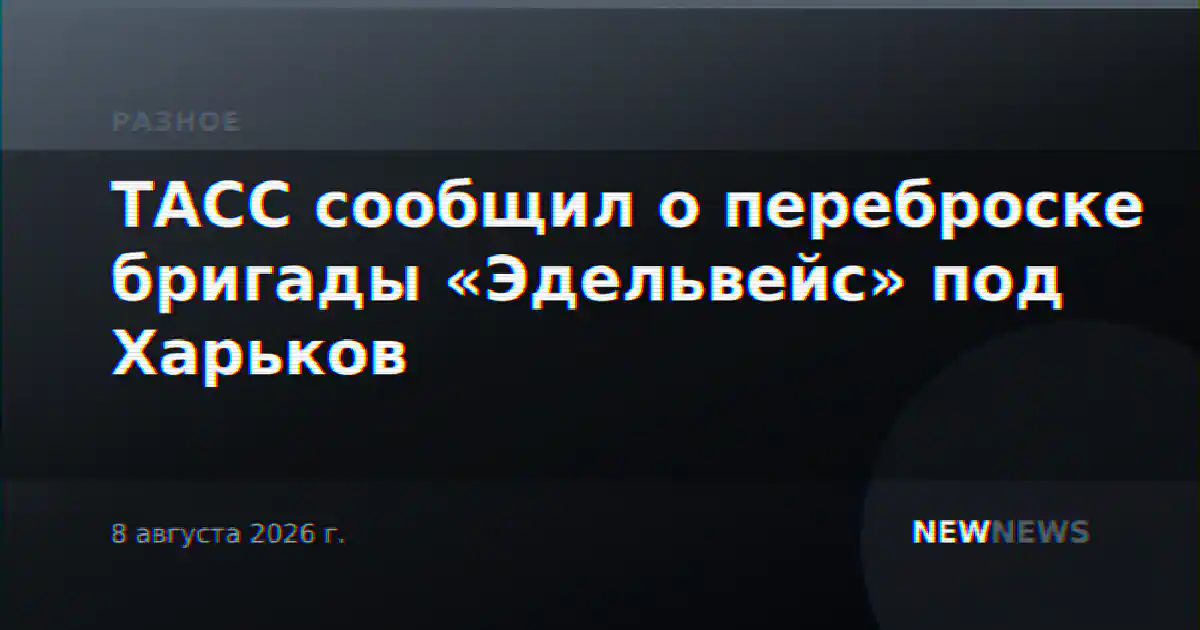 ТАСС сообщил о переброске бригады «Эдельвейс» под Харьков