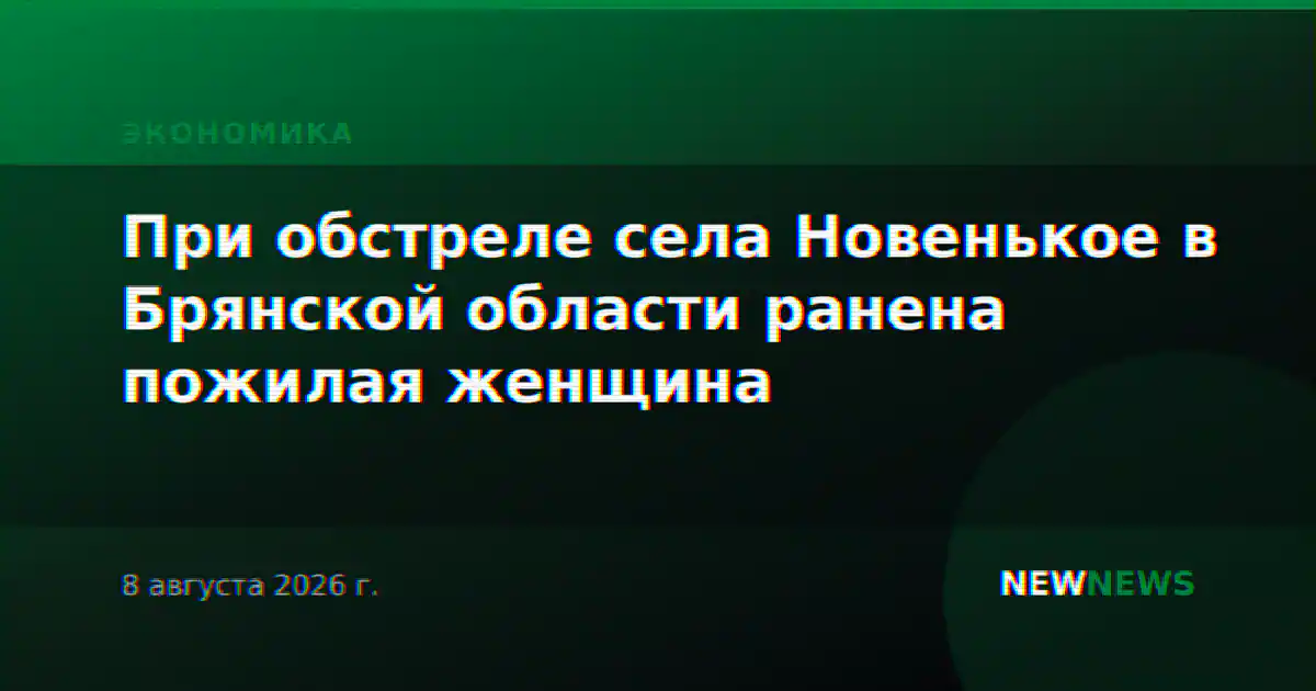При обстреле села Новенькое в Брянской области ранена пожилая женщина