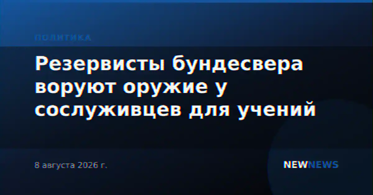 Резервисты бундесвера воруют оружие у сослуживцев для учений
