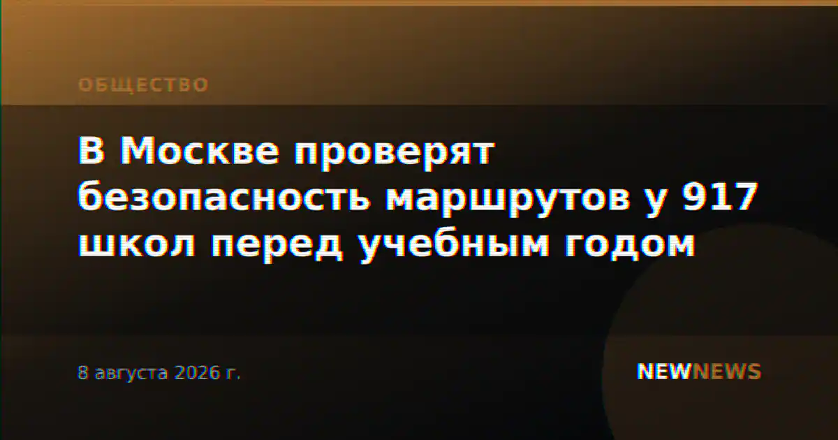 В Москве проверят безопасность маршрутов у 917 школ перед учебным годом