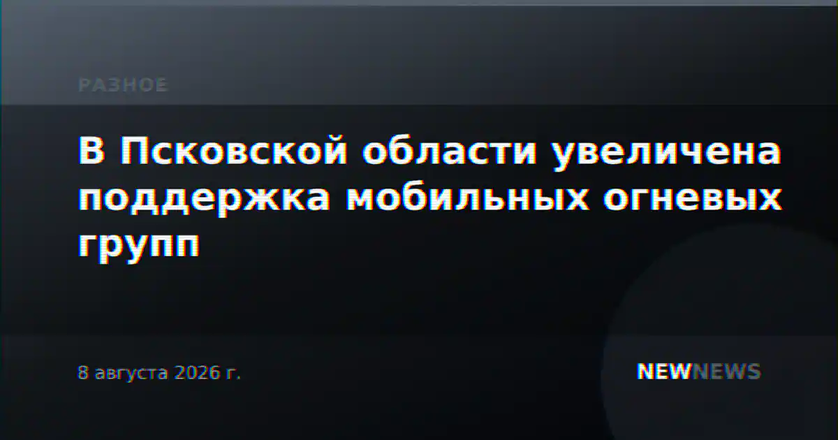 В Псковской области увеличена поддержка мобильных огневых групп