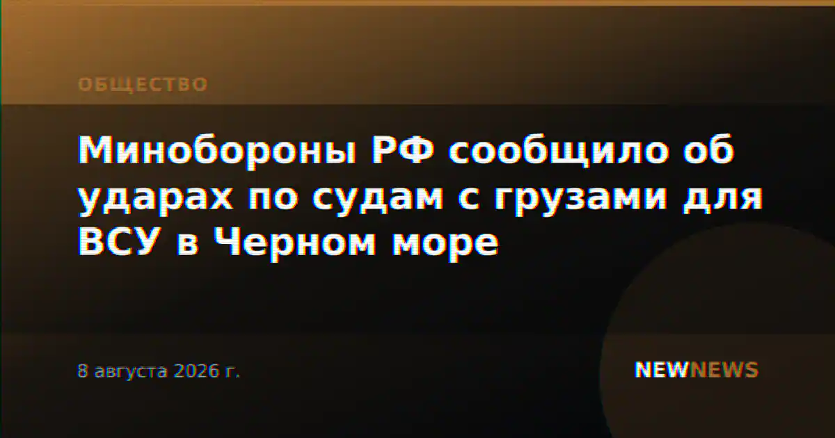 Минобороны РФ сообщило об ударах по судам с грузами для ВСУ в Черном море