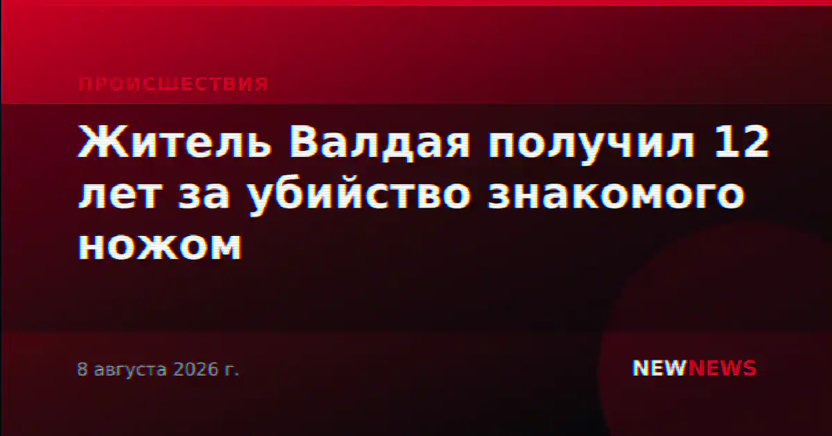 Житель Валдая получил 12 лет за убийство знакомого ножом