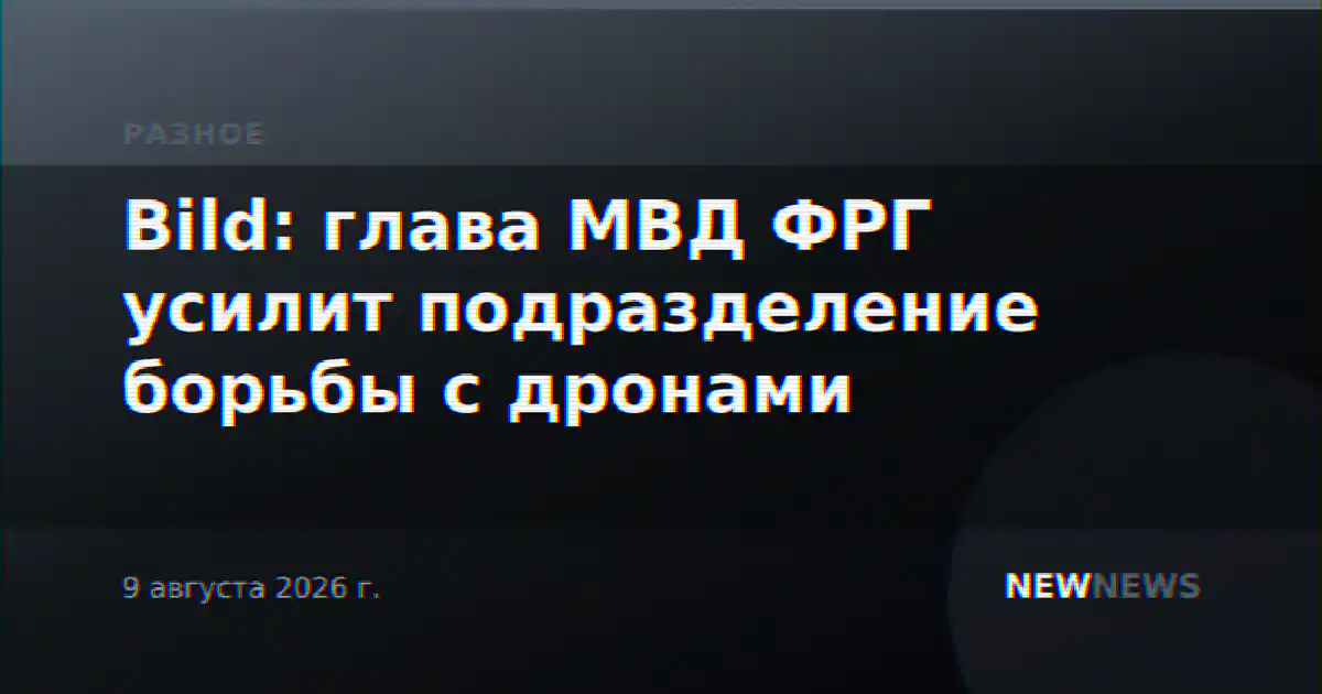 Bild: глава МВД ФРГ усилит подразделение борьбы с дронами