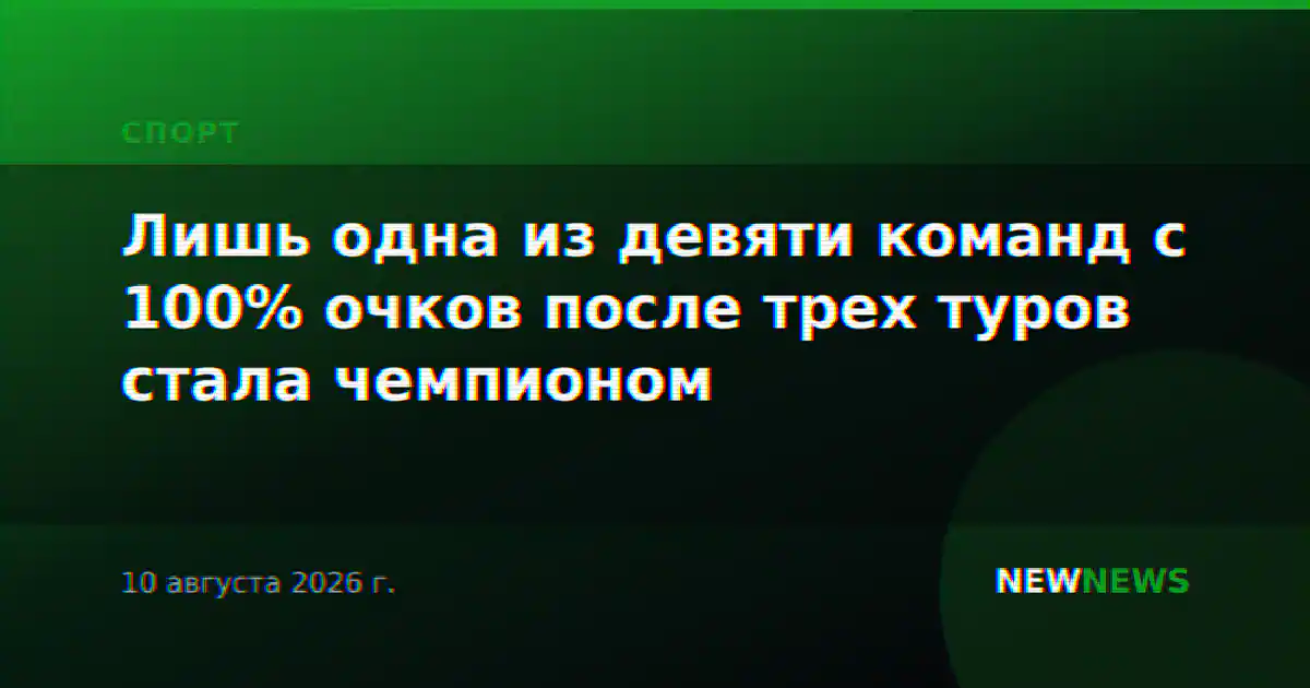 Лишь одна из девяти команд с 100% очков после трех туров стала чемпионом