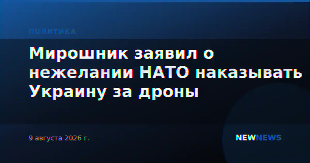 Мирошник заявил о нежелании НАТО наказывать Украину за дроны
