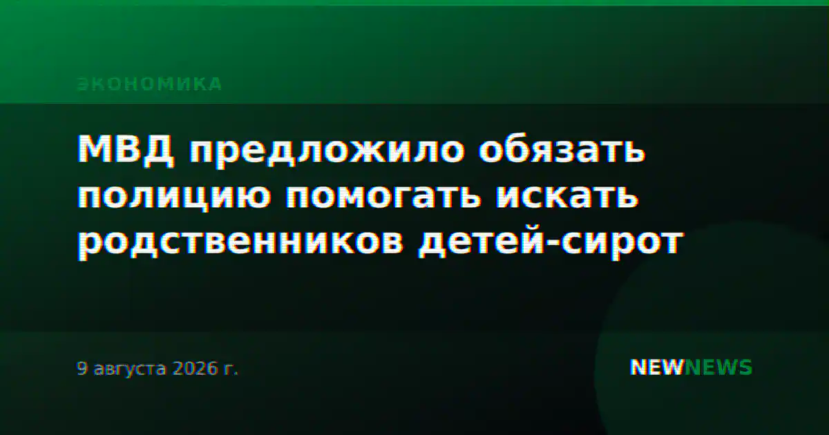 МВД предложило обязать полицию помогать искать родственников детей-сирот