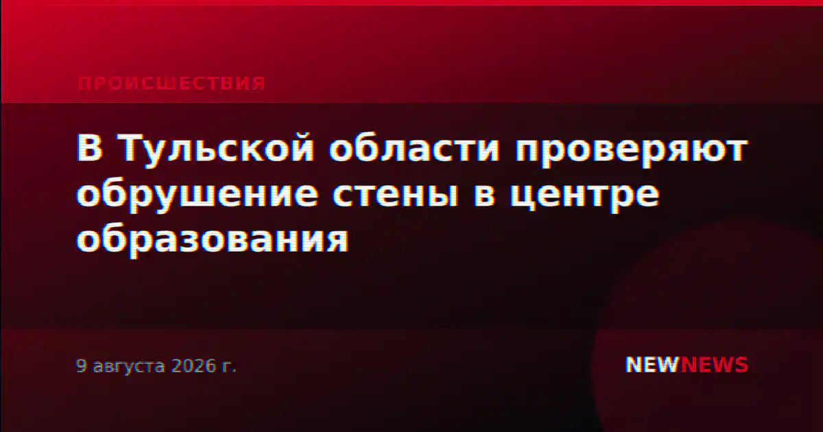 В Тульской области проверяют обрушение стены в центре образования