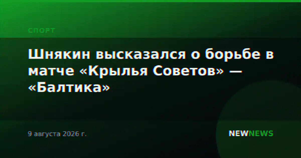 Шнякин высказался о борьбе в матче «Крылья Советов» — «Балтика»