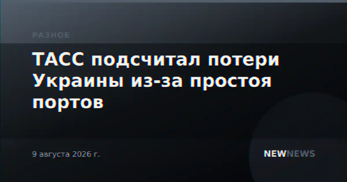 ТАСС подсчитал потери Украины из-за простоя портов