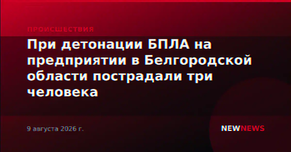 При детонации БПЛА на предприятии в Белгородской области пострадали три человека