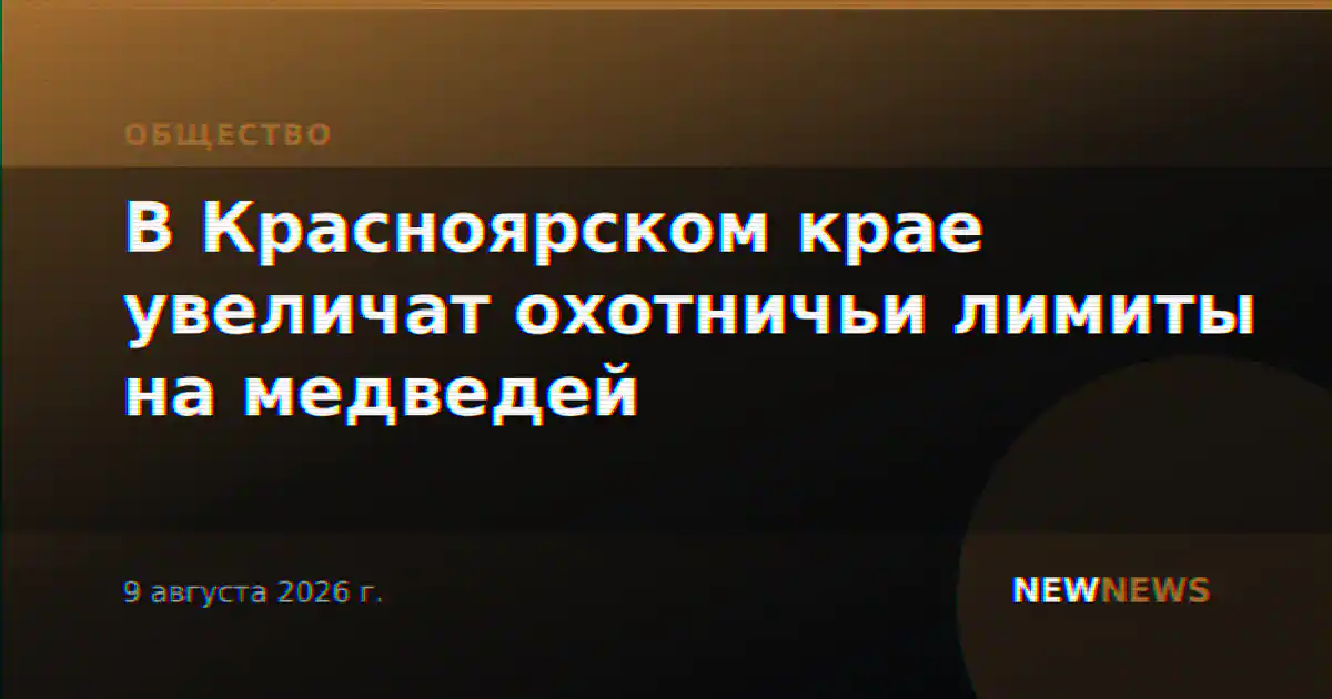 В Красноярском крае увеличат охотничьи лимиты на медведей
