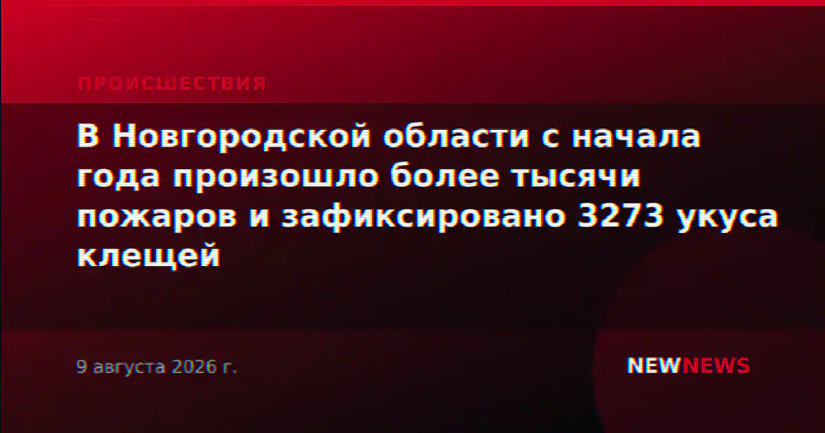В Новгородской области с начала года произошло более тысячи пожаров и зафиксировано 3273 укуса клещей