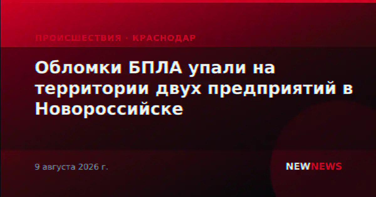 Обломки БПЛА упали на территории двух предприятий в Новороссийске
