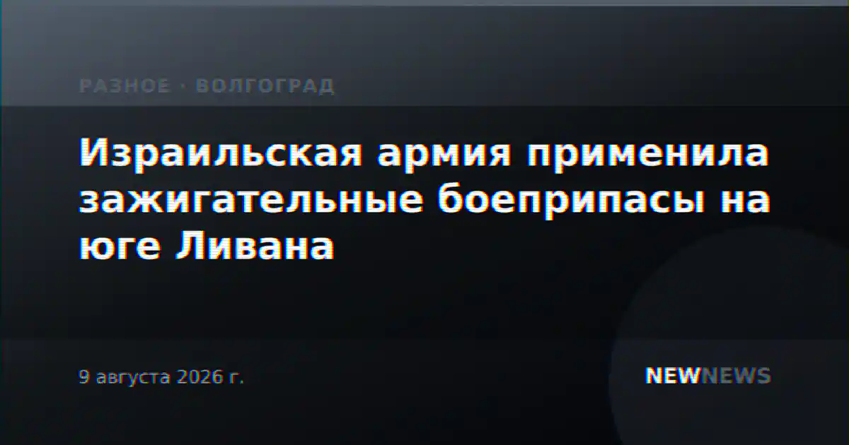Израильская армия применила зажигательные боеприпасы на юге Ливана