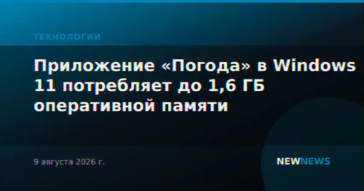 Приложение «Погода» в Windows 11 потребляет до 1,6 ГБ оперативной памяти
