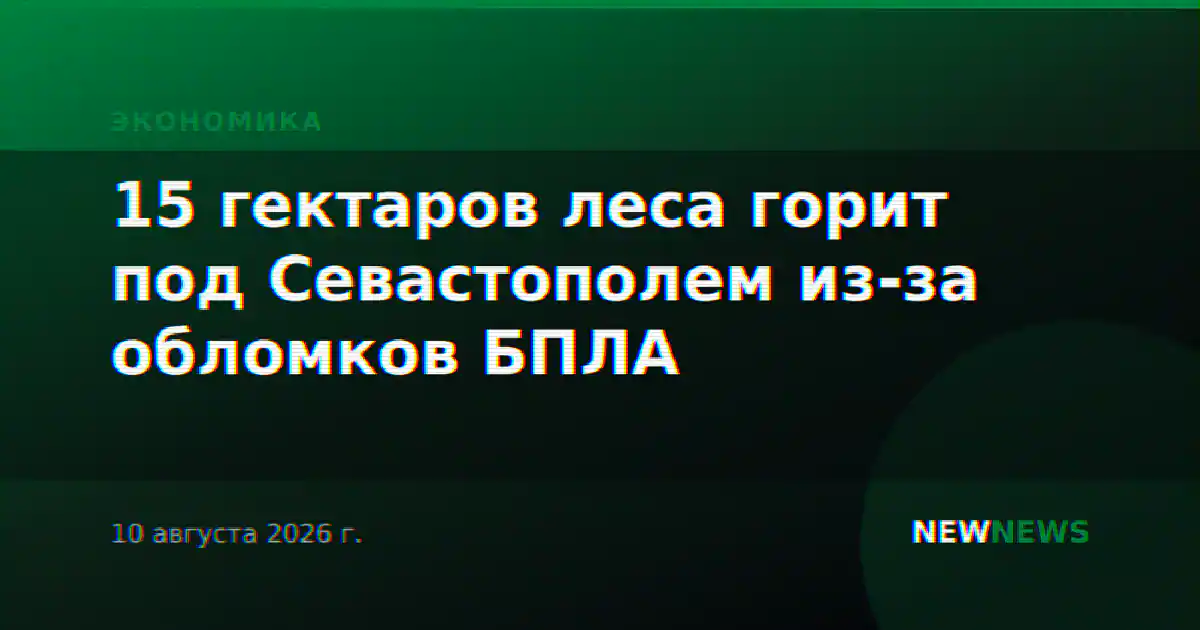 15 гектаров леса горит под Севастополем из-за обломков БПЛА