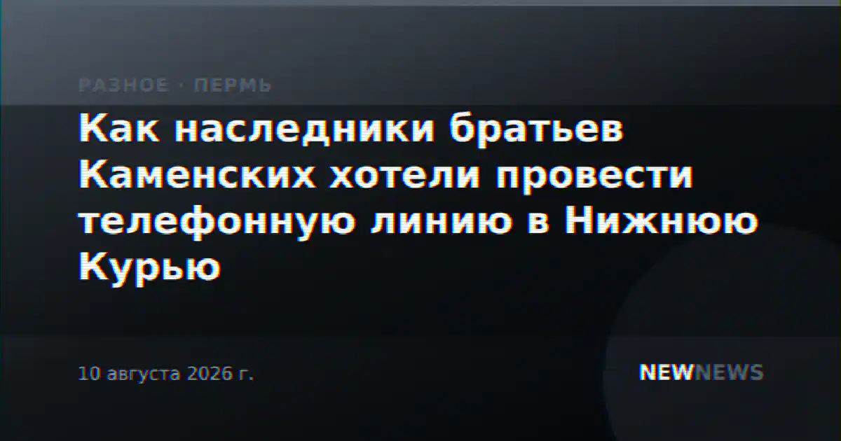 Как наследники братьев Каменских хотели провести телефонную линию в Нижнюю Курью