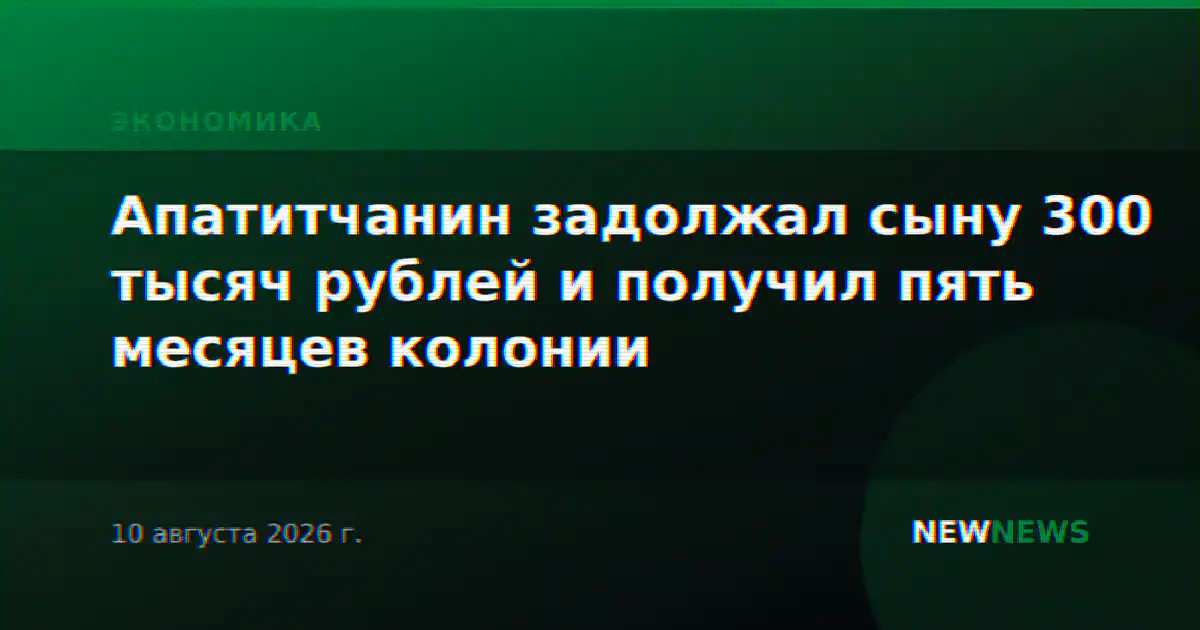 Апатитчанин задолжал сыну 300 тысяч рублей и получил пять месяцев колонии