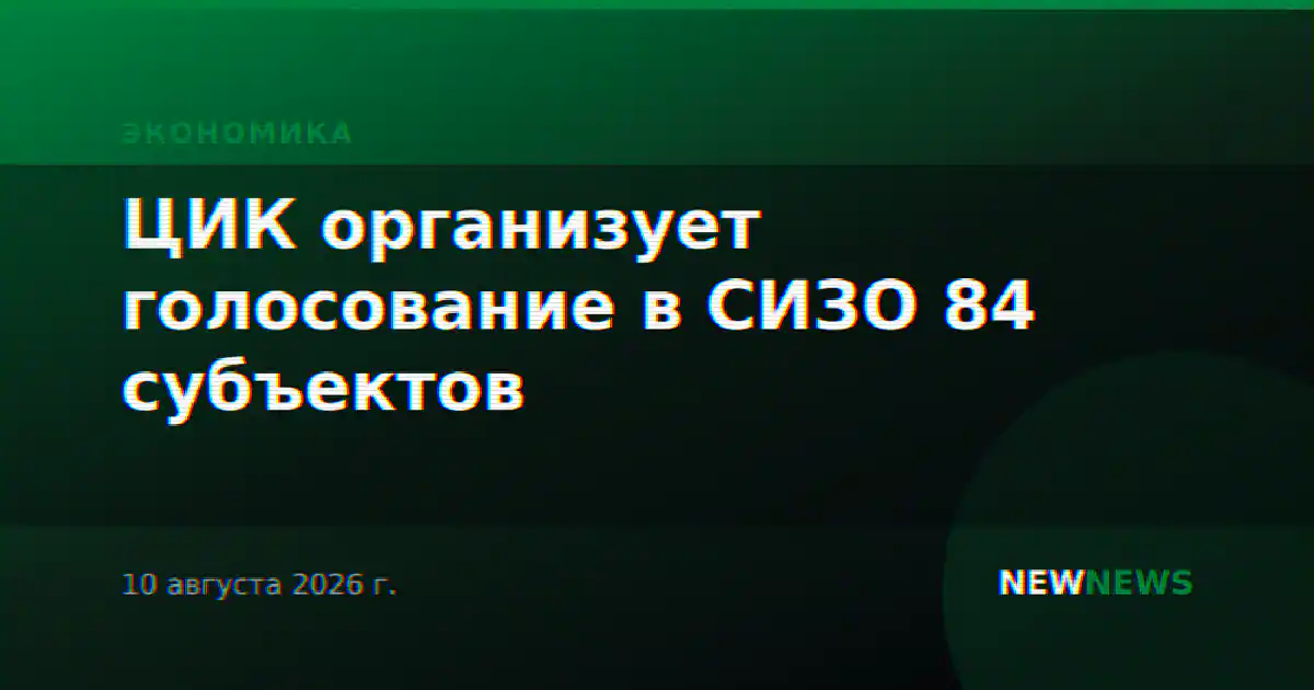 ЦИК организует голосование в СИЗО 84 субъектов