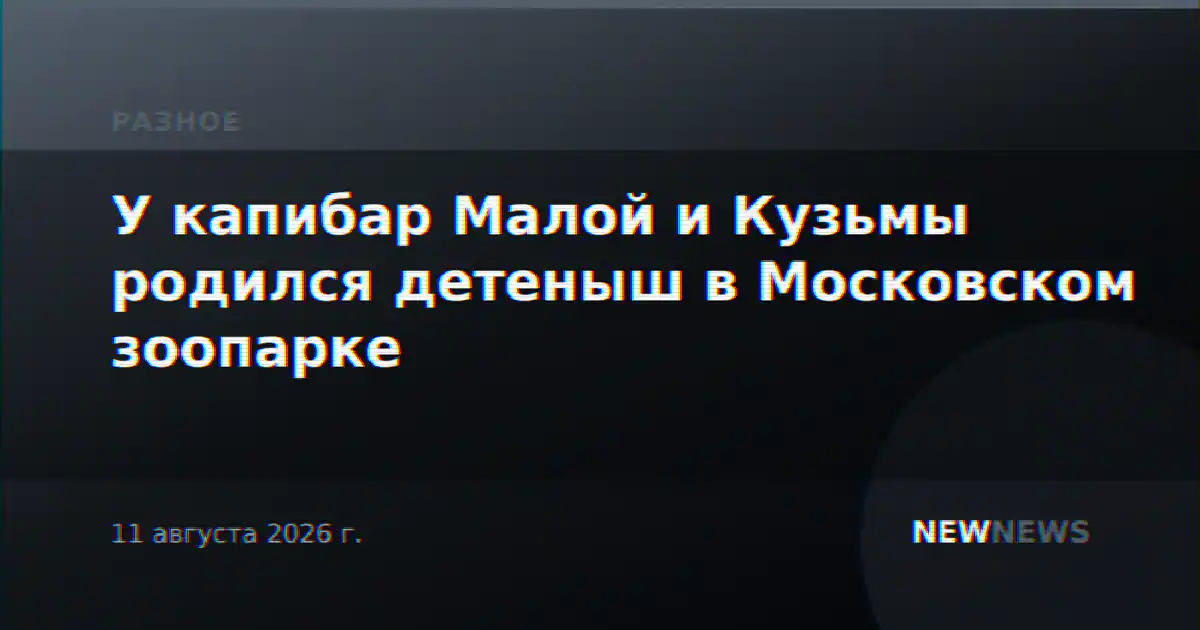 У капибар Малой и Кузьмы родился детеныш в Московском зоопарке