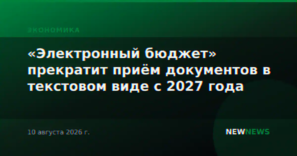 «Электронный бюджет» прекратит приём документов в текстовом виде с 2027 года