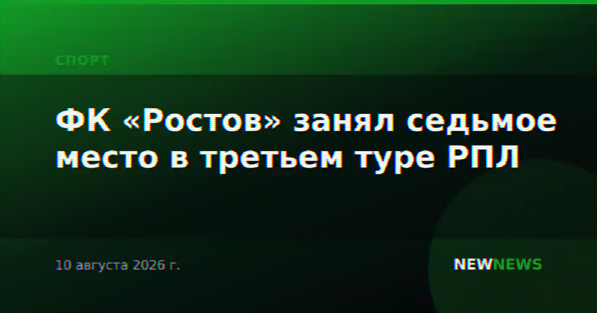 ФК «Ростов» занял седьмое место в третьем туре РПЛ