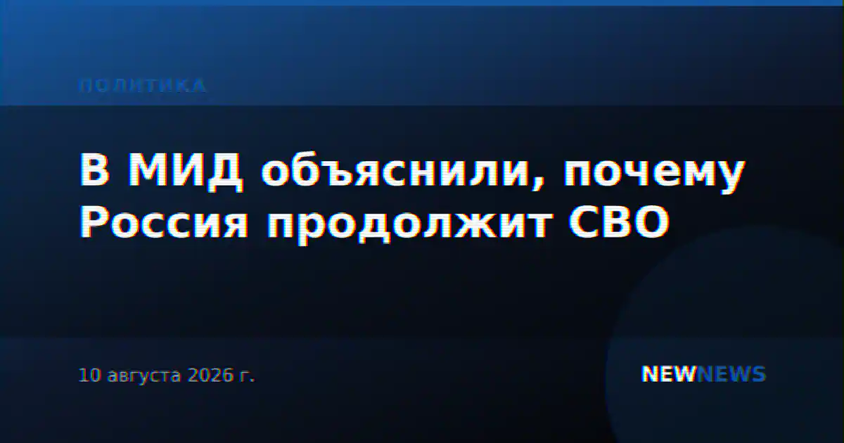 В МИД объяснили, почему Россия продолжит СВО