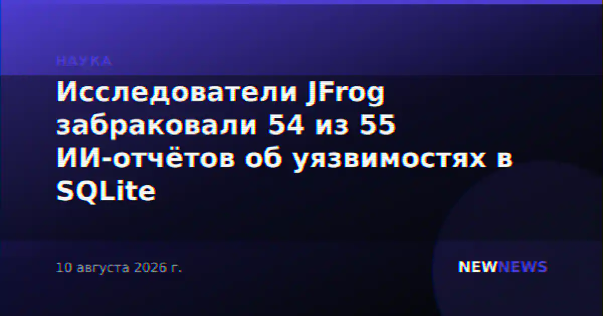 Исследователи JFrog забраковали 54 из 55 ИИ-отчётов об уязвимостях в SQLite