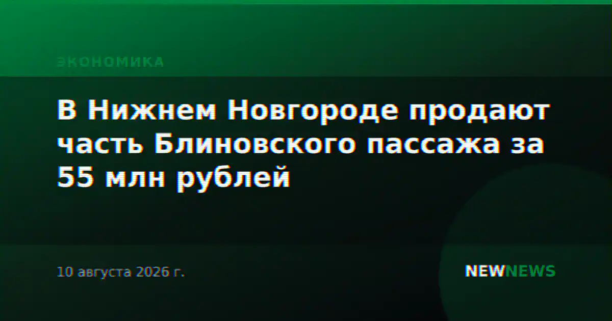 В Нижнем Новгороде продают часть Блиновского пассажа за 55 млн рублей