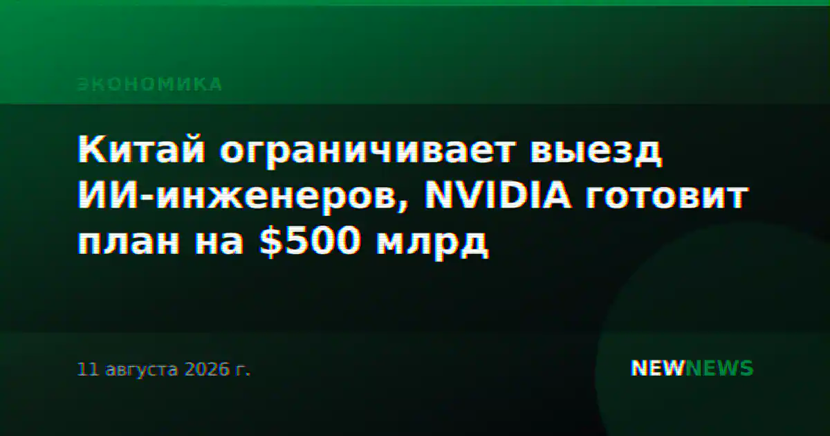Китай ограничивает выезд ИИ-инженеров, NVIDIA готовит план на $500 млрд